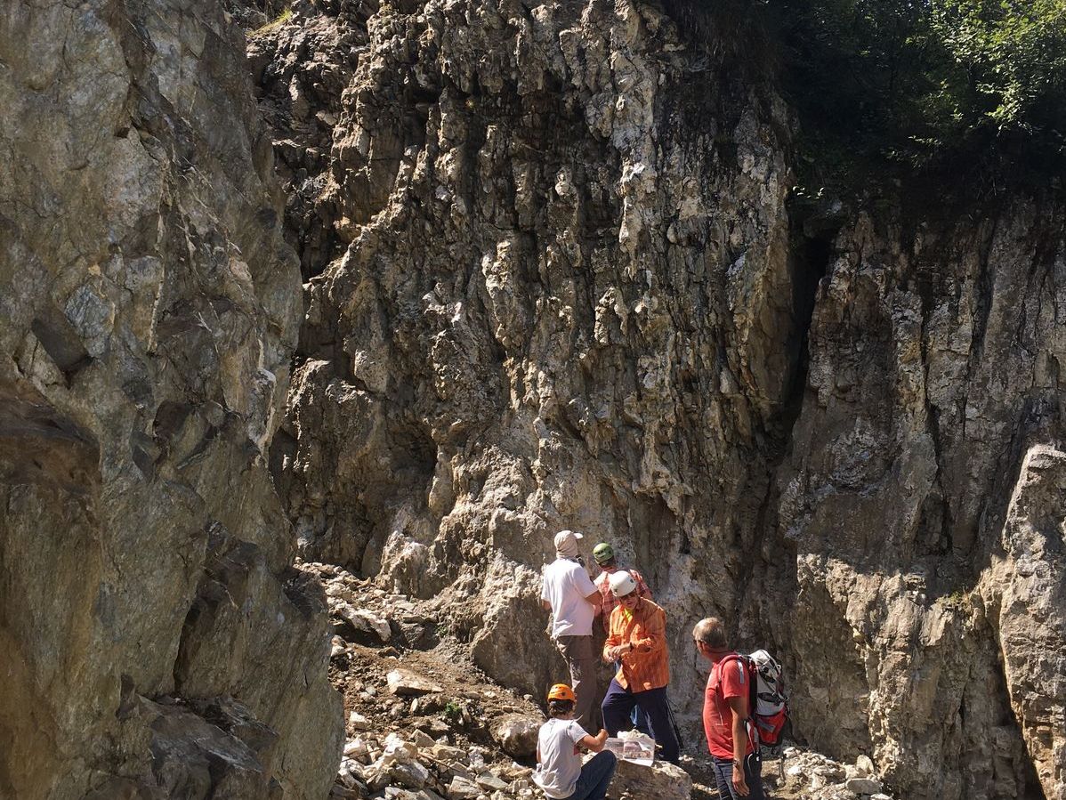 Steinwand als Symbolbild für die Mineralien- und Fossilienfreunde Bern