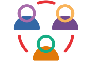 Icon Förderbereich Soziales in Form von 3 verbundenen Personen