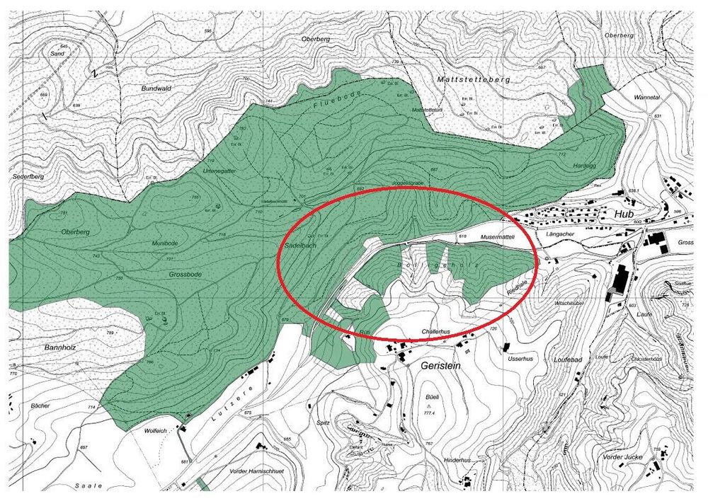 Karte des betroffenen Gebiets